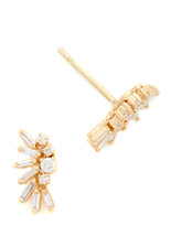 Thumbnail for your product : Suzanne Kalan Fireworks 18k Gold Diamond Baguette Earrings