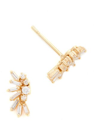 Suzanne Kalan Fireworks 18k Gold Diamond Baguette Earrings