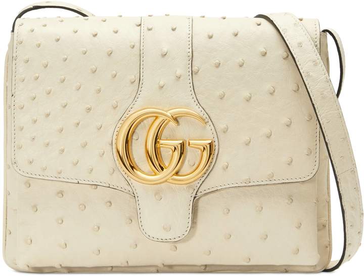 Gucci Arli ostrich medium shoulder bag ShopStyle
