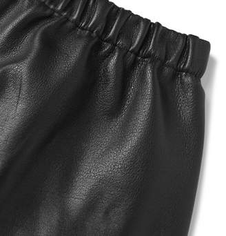 Loewe Leather Drawstring Shorts - Black