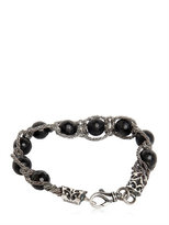 Thumbnail for your product : Emanuele Bicocchi Onyx Beads & Silver Chain Bracelet