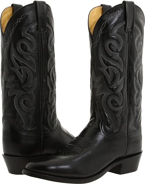 Dan Post Milwaukee R Toe Cowboy Boots Black : 6.5 D - Medium, Leather