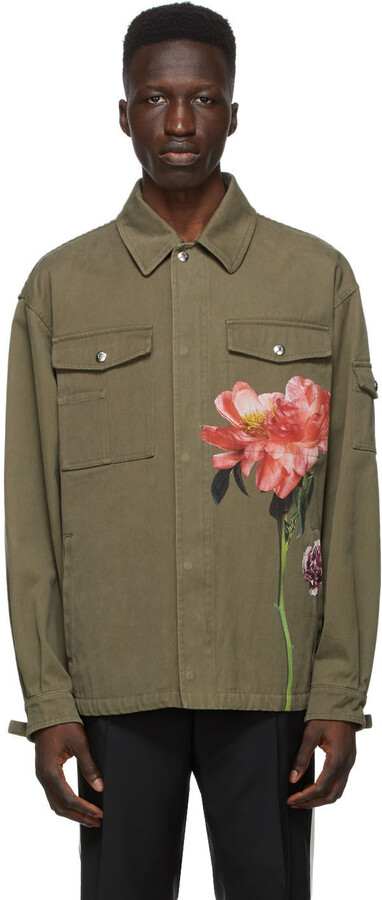 Valentino Khaki Inez & Vinoodh Edition Khaki Denim Floral Jacket - ShopStyle