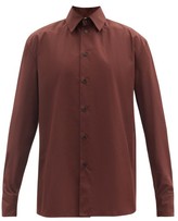 Thumbnail for your product : Jil Sander Point-collar Cotton-poplin Shirt - Dark Brown
