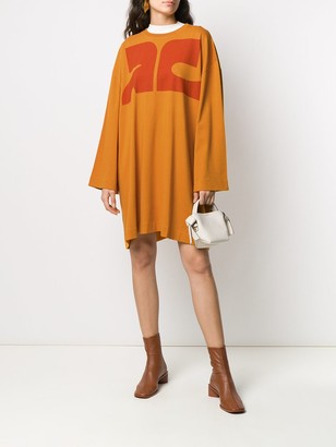 Courreges Graphic-Print Sweatshirt Dress