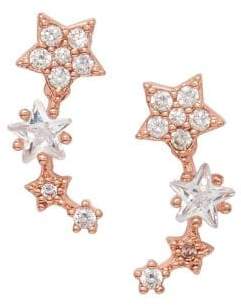 Cezanne Rose Goldtone Crystal Stud Earrings
