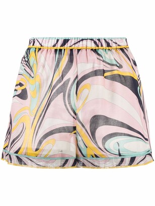 Emilio Pucci Lilla print high-waisted shorts