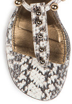 Thumbnail for your product : Lanvin Snakeskin Block-Heeled Sandals