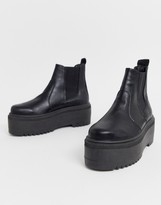asos design reside heeled ankle chelsea boots