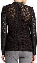 Thumbnail for your product : Lafayette 148 New York Leather Lace-Back Jacket