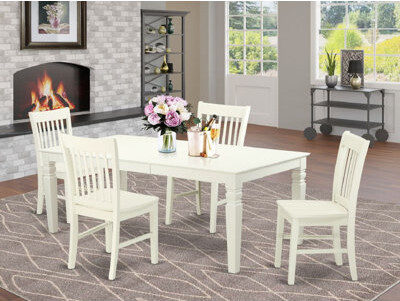 Darby Home Co Beesley Rubberwood Solid Wood Dining Set