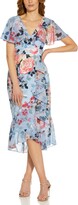 Thumbnail for your product : Adrianna Papell Floral Wrap Front Ruffle Midi Dress