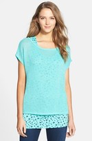 Thumbnail for your product : Olivia Moon Contrast Layer Knit Top (Regular & Petite)