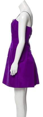 Oscar de la Renta Silk Strapless Mini Dress