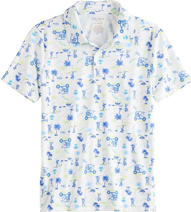 Boys 8-20 Tek Gear® Dry Tek Printed Polo in Regular & Husky