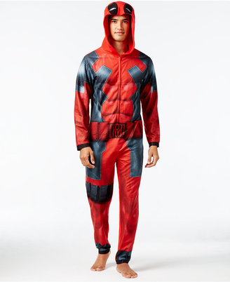 Briefly Stated Men's Deadpool Hooded One-Piece Pajamas