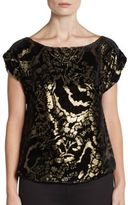 Thumbnail for your product : Alice + Olivia Caci Metallic Foil Top