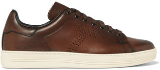 Tom Ford Burnished-Leather Sneakers