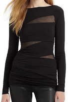 Thumbnail for your product : Romwe Mesh Panel Bodycon Black T-shirt