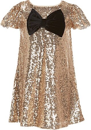 Zunie Little Girls Short-Sleeve Allover-Sequin-Embellished A-Line Dress
