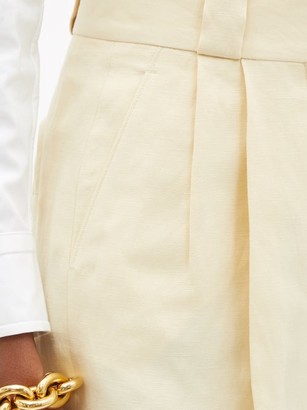 BLAZÉ MILANO Savannah High-rise Linen-blend Shorts - White