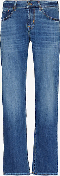 Mens Forte Standard Straight-Leg Stretch-Denim Blend Jeans 32