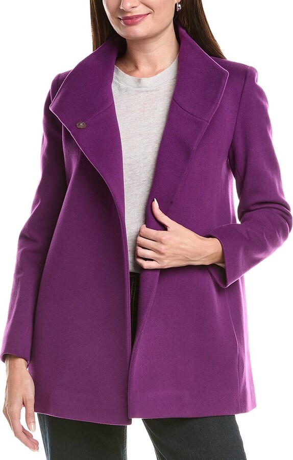 Fleurette Stand Collar Wool Coat