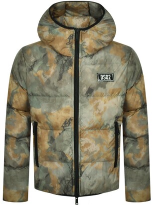DSQUARED2 Camo Puffer Jacket Green