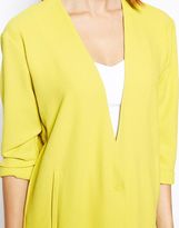 Thumbnail for your product : ASOS PETITE Longline Blazer in Hammered Crepe