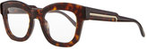 Thumbnail for your product : Stella McCartney Thick Square Acetate Fashion Glasses, Dark Tortoise