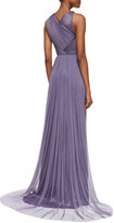 Thumbnail for your product : Catherine Deane Sleeveless Draped Gown with Shirred Bodice