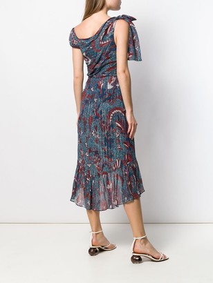 Ulla Johnson Asymmetric Printed Ruffle Dress