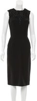Thumbnail for your product : Alexander McQueen Sheath Embroidery-Accented Dress w/ Tags