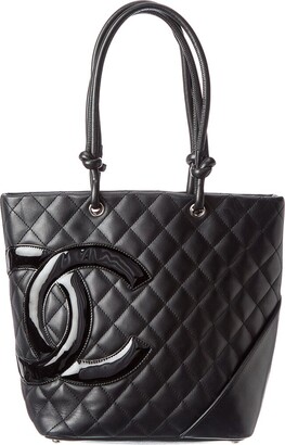 CHANEL Camellia And CC Embossed Canvas Tote Bag