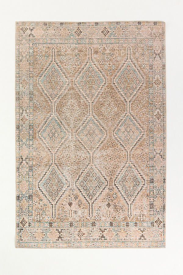 Anthropologie Washable Persian-Inspired Diamond Rug