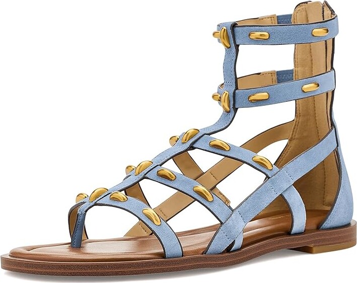 MICHAEL Michael Kors Noa Flat Sandals Women's Sandals Chambray : 8.5 M Suede