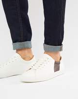 Thumbnail for your product : Pull&Bear White Sneaker With Burgundy Side Stripe