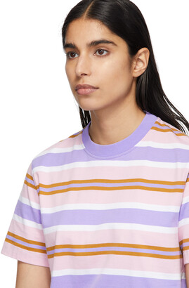 Noah Noah Pink Surf Stripe T-Shirt