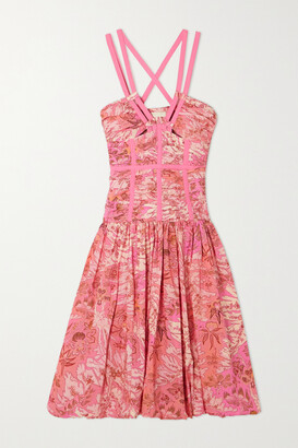 Ulla Johnson Kaia Floral-print Cotton-poplin Dress - Pink