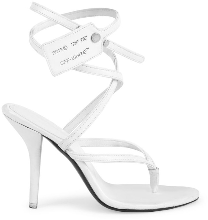 off white ankle strap heels