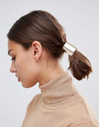 ASOS DESIGN pack of 2 sleek hair cuffs in rose gold and white