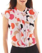 Thumbnail for your product : JCPenney Worthington Cap-Sleeve Ruffled Blouse