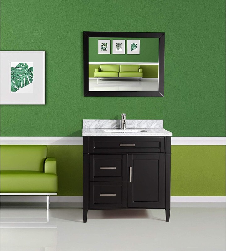 Vanity Art 36Inch Single Sink Bathroom Vanity Set Carrara Marble Stone