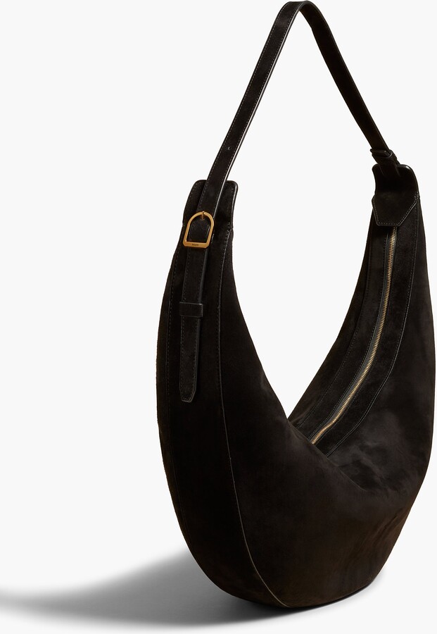 KHAITE Augustina Hobo in Black Suede