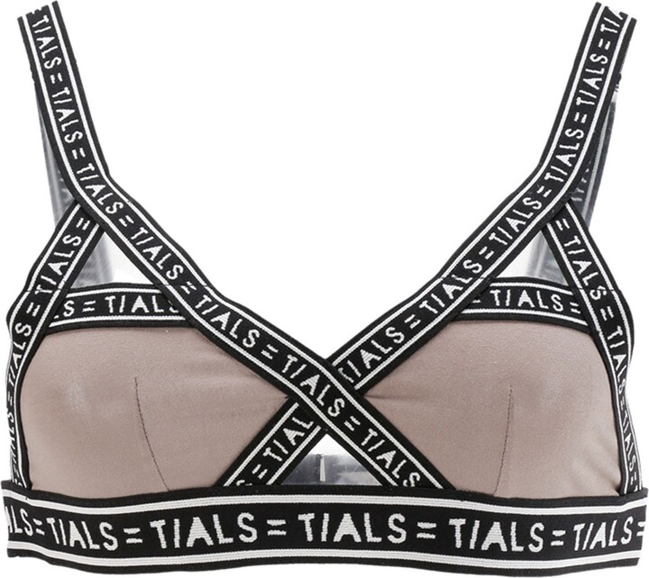 This is a Love Song Women's Neutrals Single Logo Bondage Bra Toffee -  ShopStyle