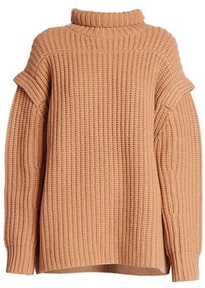 LOULOU STUDIO Parata Stand Collar Wool & Cashmere Knit Sweater