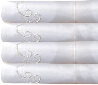 Veratex MADE IN THE USA 500TC 100% Cotton Sateen Scroll Pillowcase Pair, Standard,