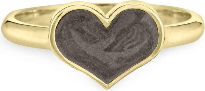 Large Heart Stacking Cremation Ring in 14K Gold | Pet Ashes Memorial Jewelry