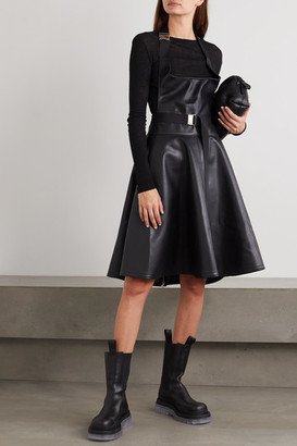 Junya Watanabe Faux Leather Halterneck Dress - Black
