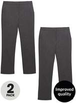 Thumbnail for your product : Very Girls 2 Pack Woven School Trousers - Grey